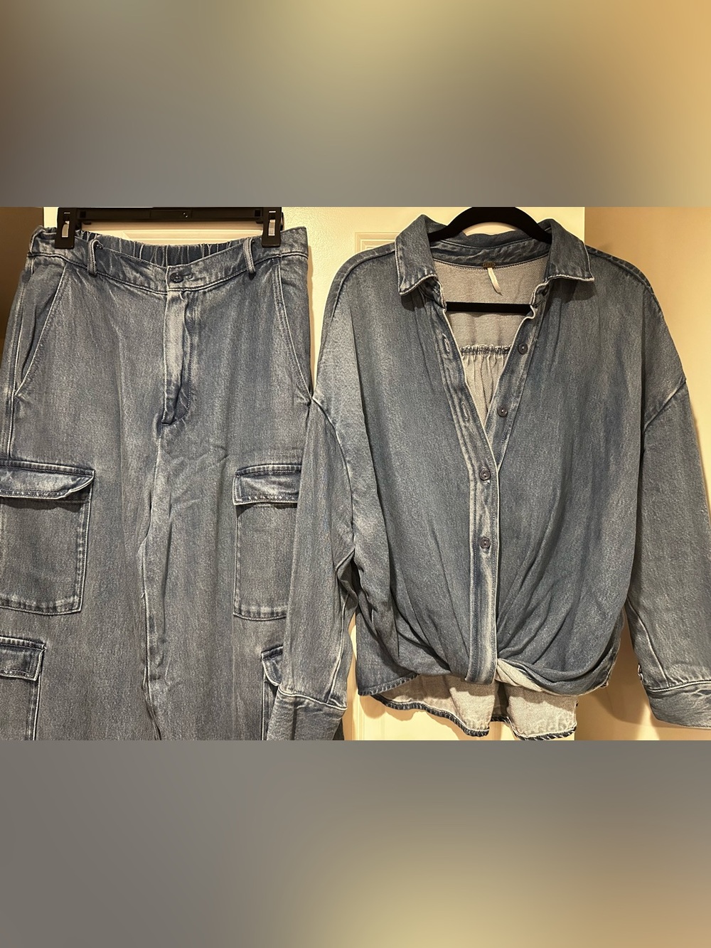 YFB Young Fabulous & Broke 2-Piece Denim Cargo Set